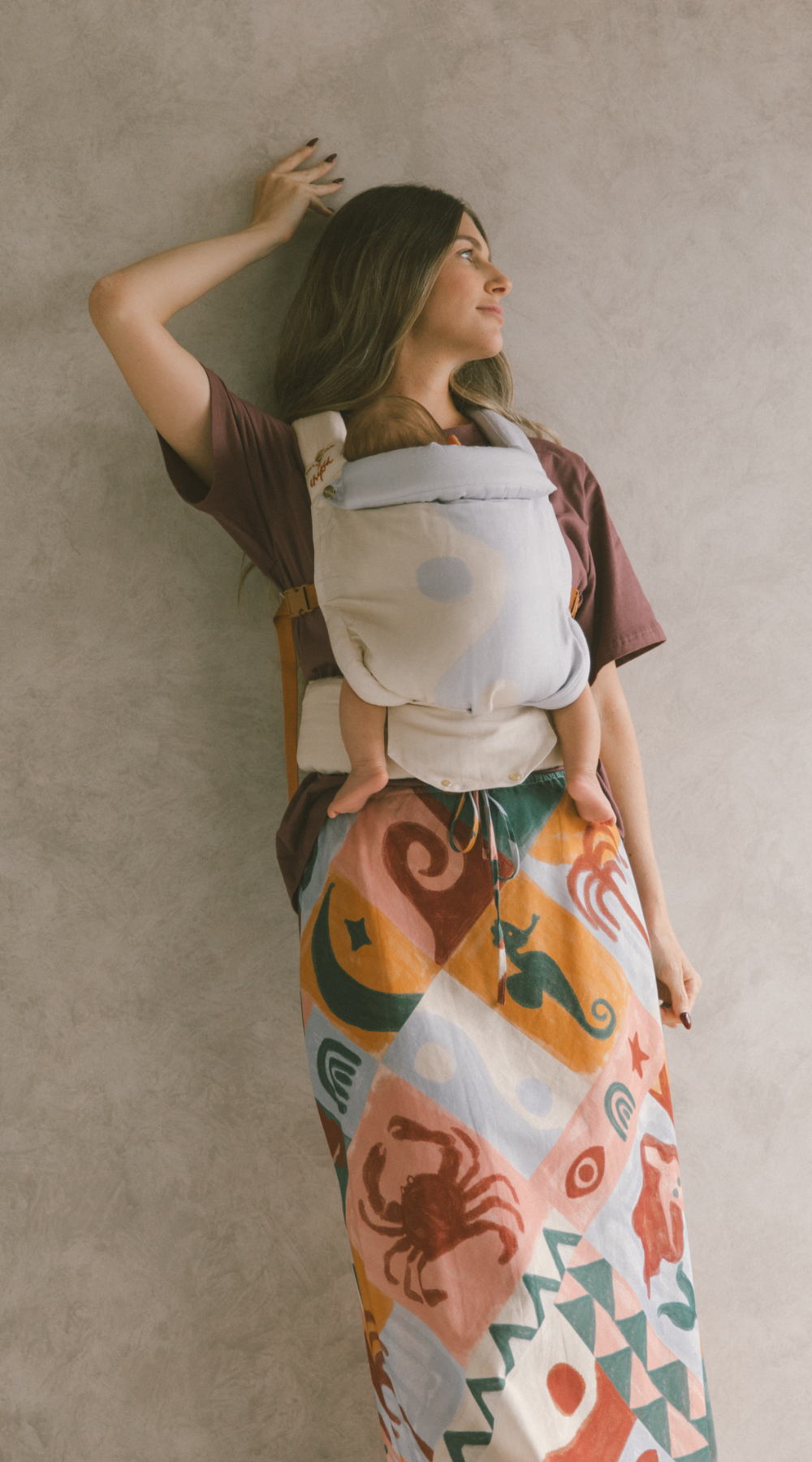 Limited Edition Chekoh X The Lullaby Club TLC Clip Baby Carrier - Yin Yang design in bamboo and linen 