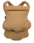 Chekoh's trending Camel warm earthy yellow Baby Clip Carrier 2.0 is the perfect neutral for a Summer wardrobe with lightweight bamboo and linen fabric for a comfortable carry.